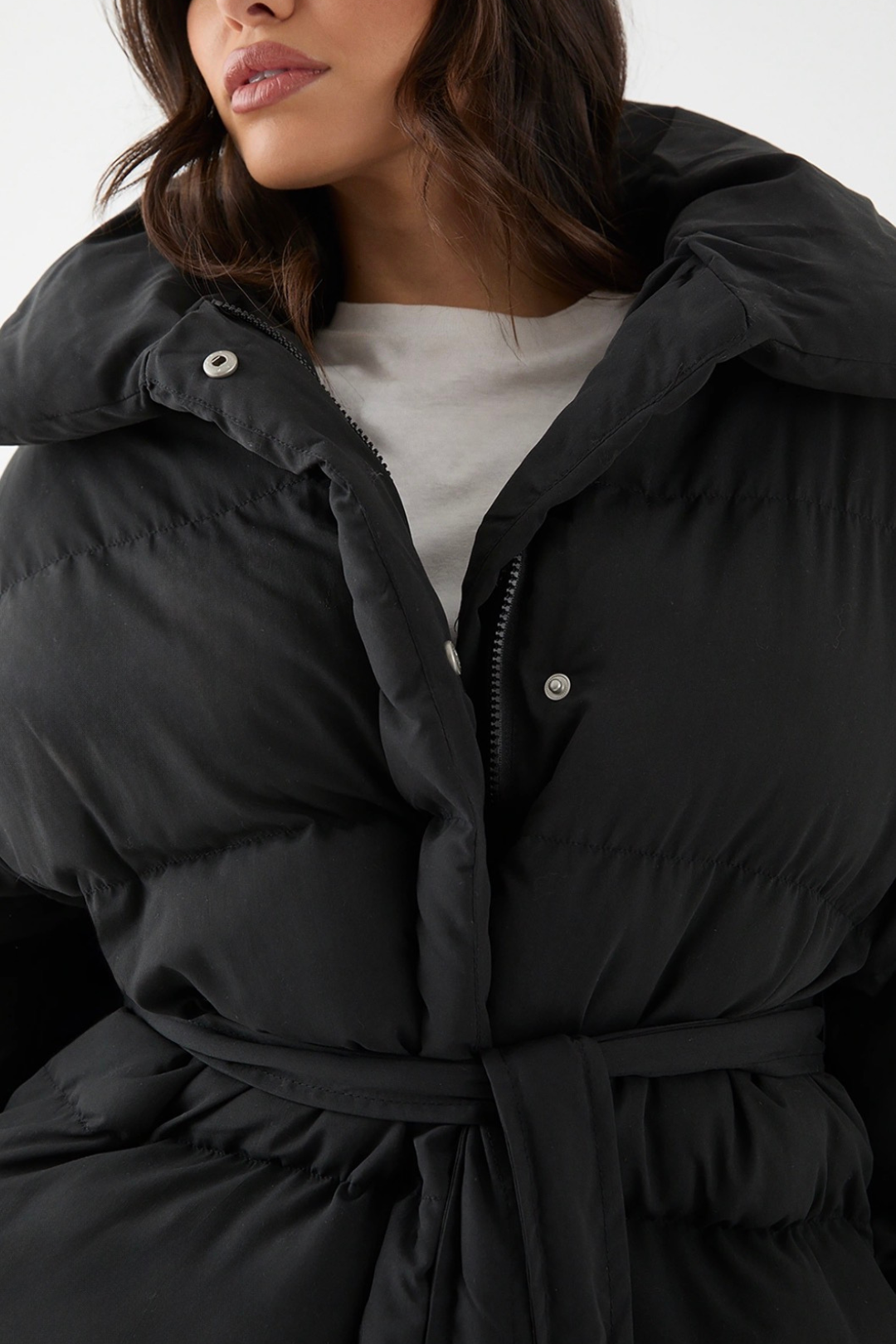 Manteau Ébène Ceinturé