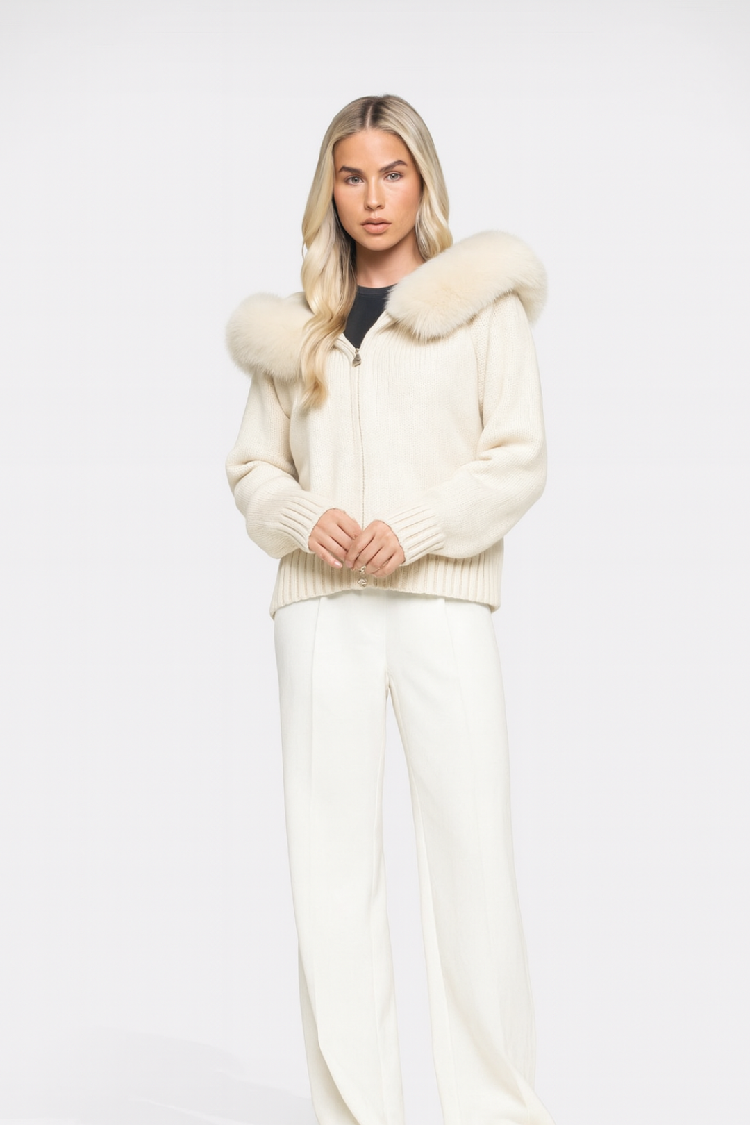 BLOUSON LUXE FOURRURE NOIR